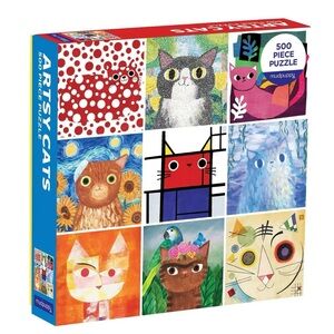 Artsy Cats 500 Piece Cute Cats in Classic Art Formats Family Jigsaw Puzzle